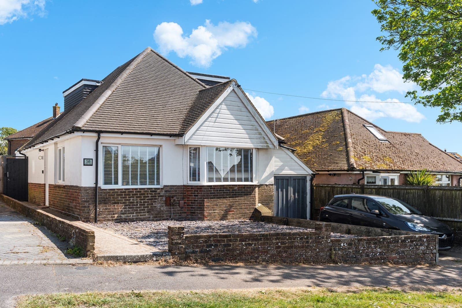 Front exterior of 58 Farm Hill, Brighton — detached house with FREE driveway parking